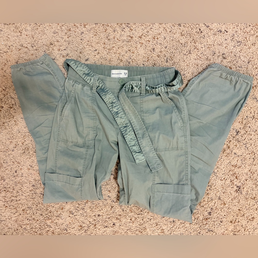 Abercrombie Kids Olive Cargo Pants Elastic